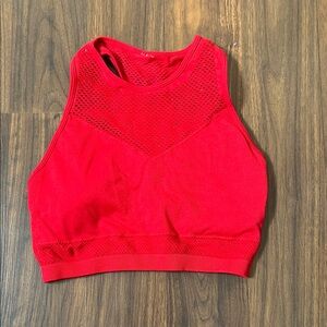 Fabletics Red High-Neck Seamless Sports Bra